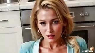 الربيبة تدك فرج زوجة الأب على طاولة المطبخ جنس قوي